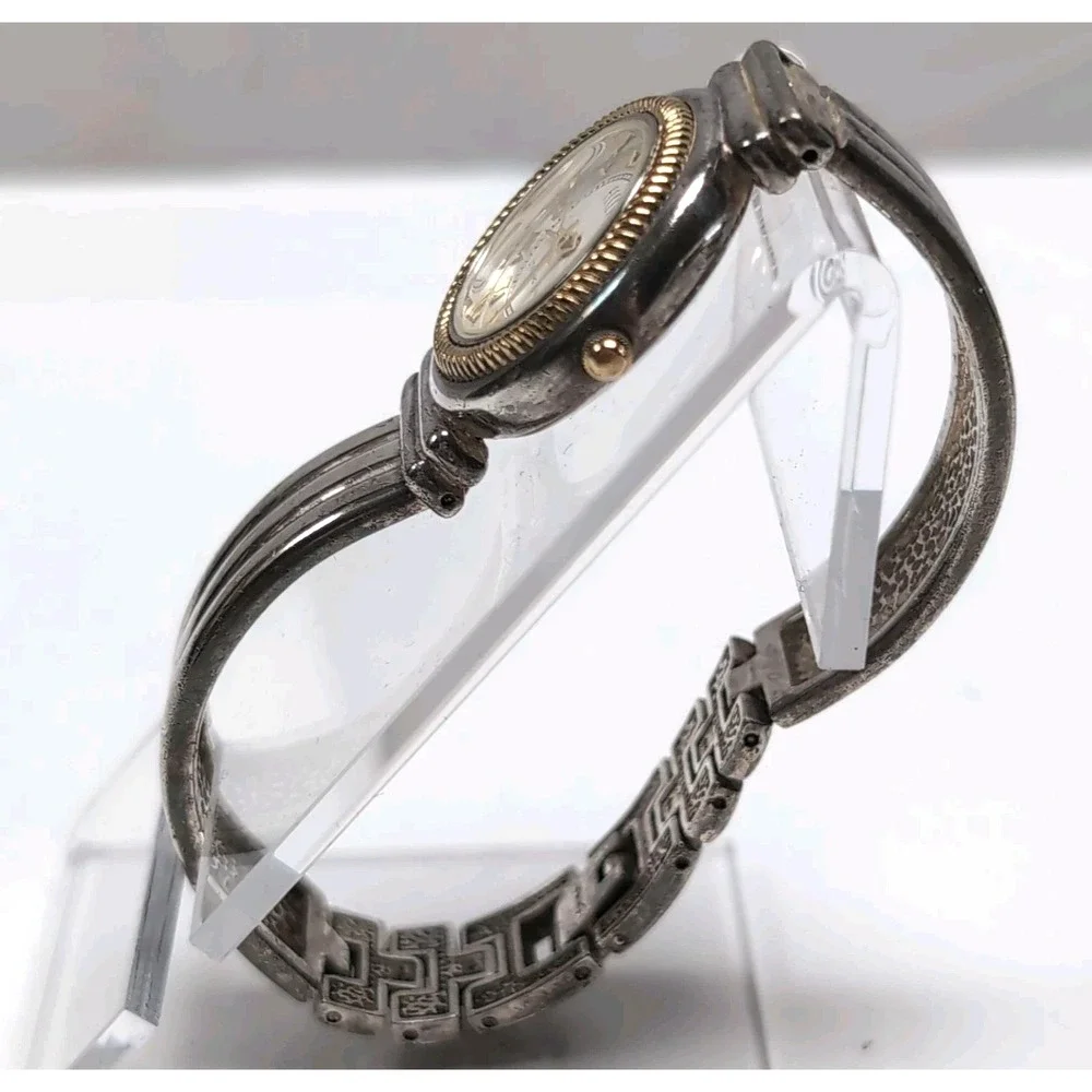 Ecclissi 55g Sterling Silver 925 Bracelet Watch Gold Rope Bezel New Battery Box